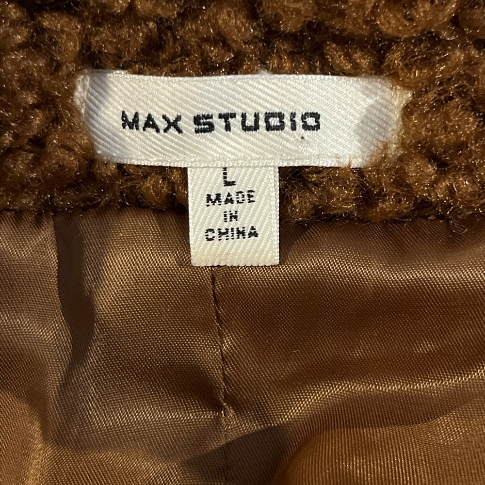 NWOT Max Studio Women’s Teddy Jacket/Coat Sienna Brown Large - Picture 6 of 10